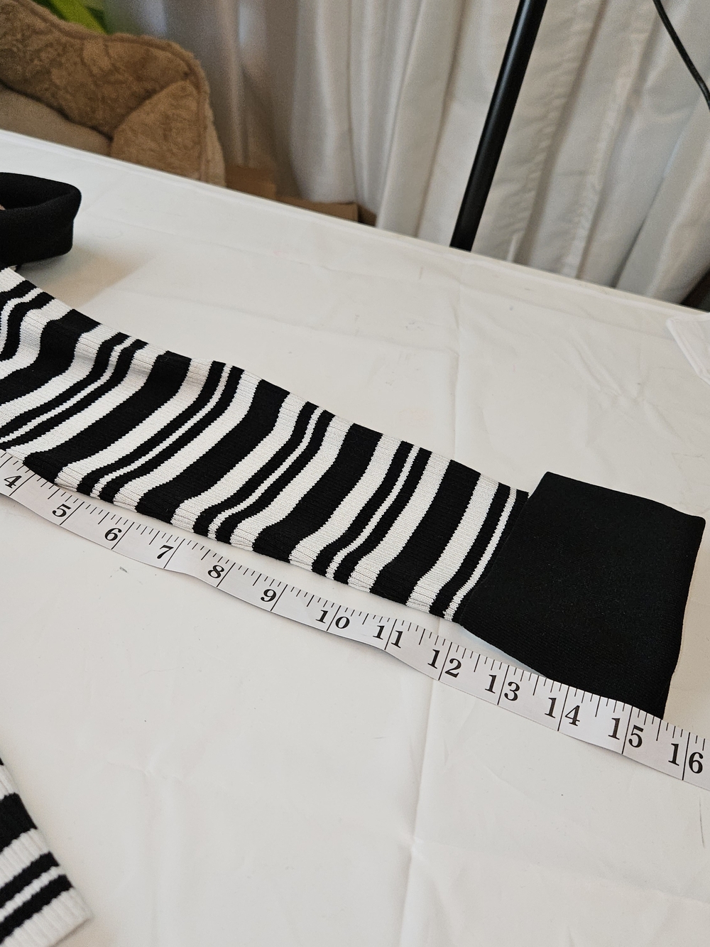 Express Black & White Striped Button-Up Knit Cardigan - Picture 6 of 12